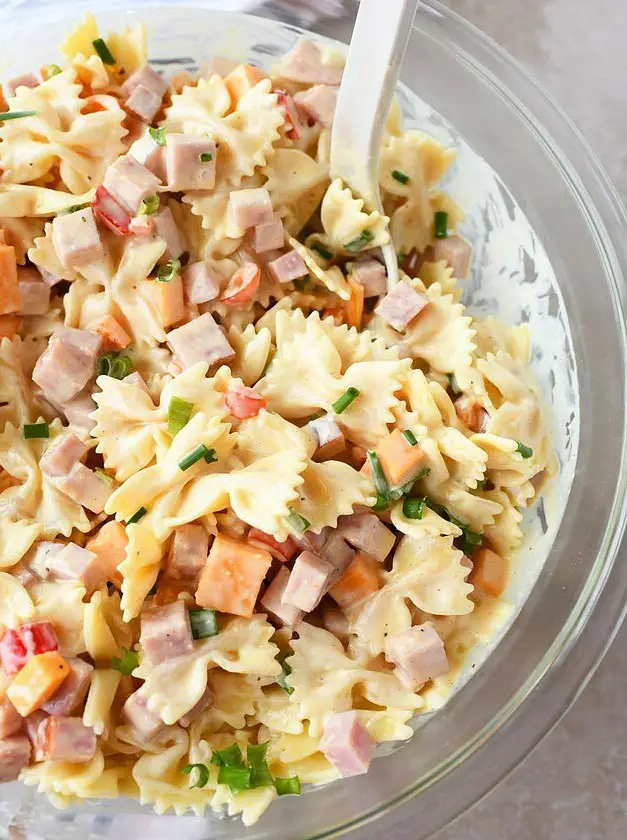 Creamy Ham and Cheese Pasta Salad