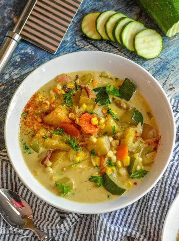 Zucchini & Sweet Corn Summer Soup