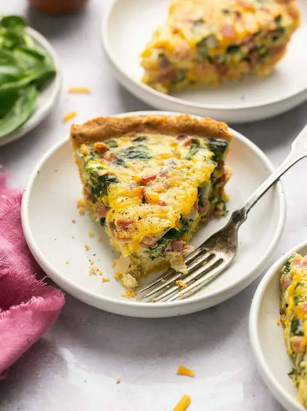 Healthy Spinach Bacon Quiche