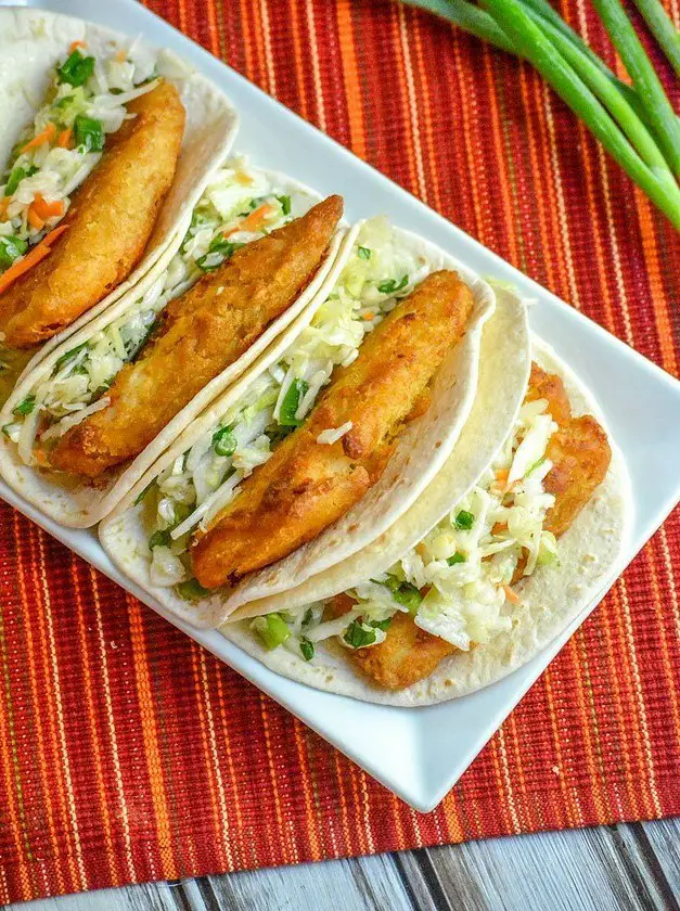 Beer Battered Fish Tacos with Cilantro Slaw