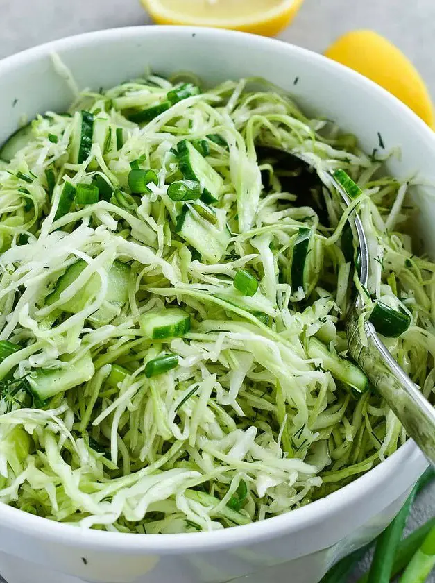 Green Cabbage Cucumber Salad