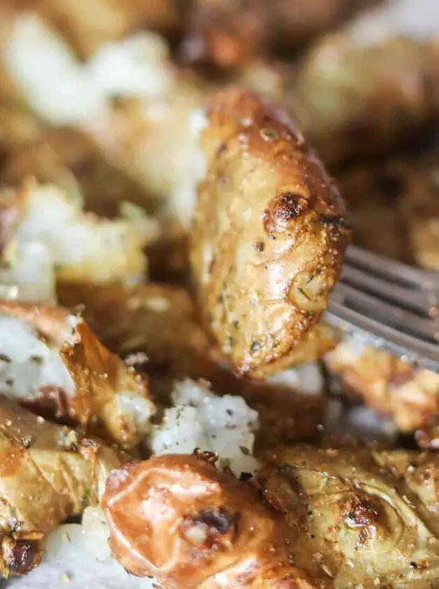 Air Fryer Butter and Herb Smashed Sunchokes