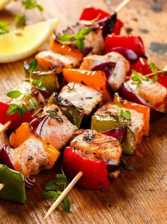 Air Fryer Salmon Kebabs