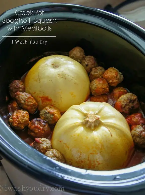 Crock Pot Spaghetti Squash with Meatballs