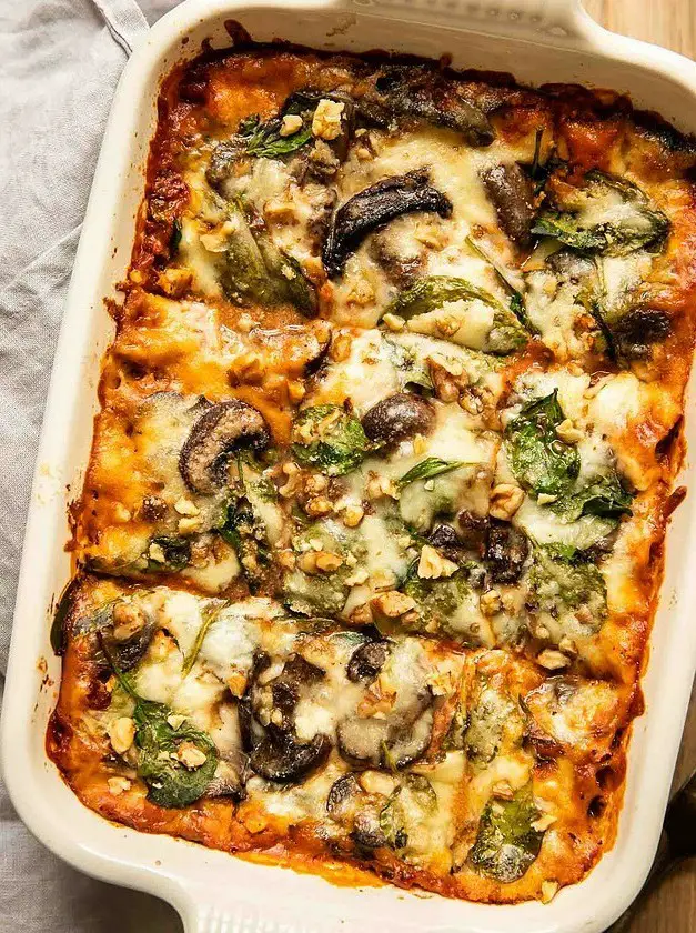 Spinach & Mushroom Vegetarian Lasagna