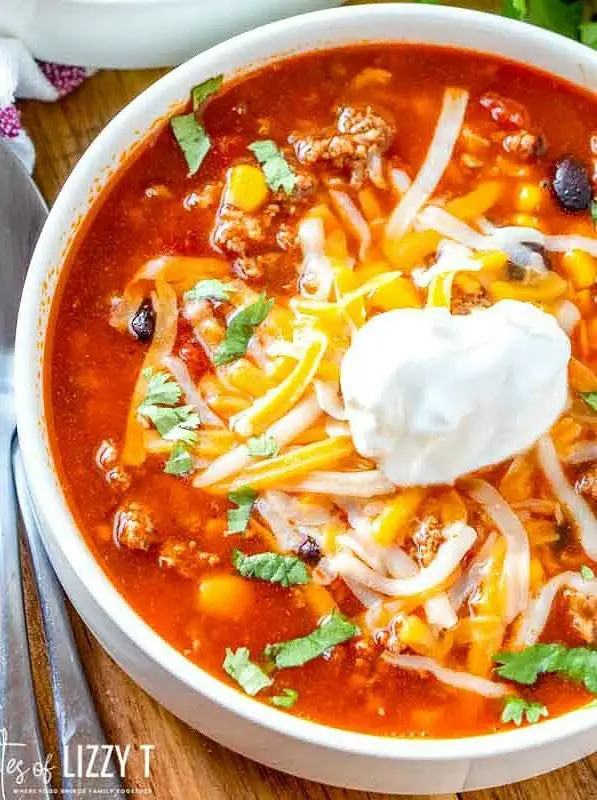 Beefy Mexican Rice Soup