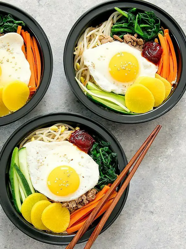 Korean Bibimbap Cauliflower Rice Bowls