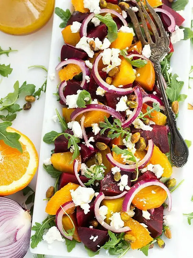 Beet Salad with Goat Cheese and Orange Vinaigrette