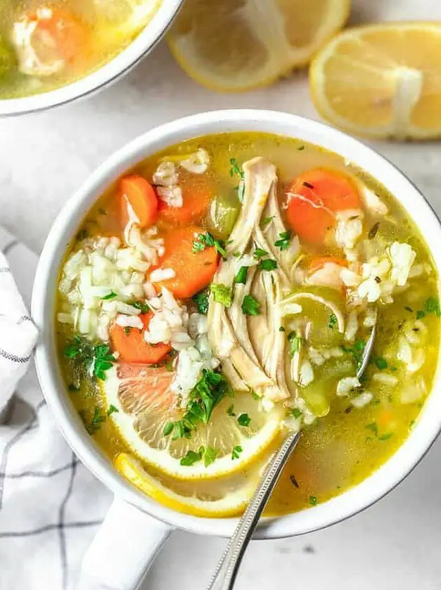 Chicken Lemon Rice Soup