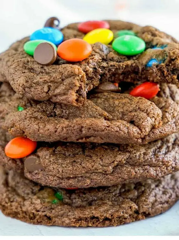 Triple Chocolate M&M Cookies