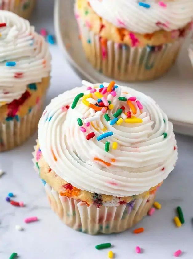 Birthday Cupcakes with Sprinkles