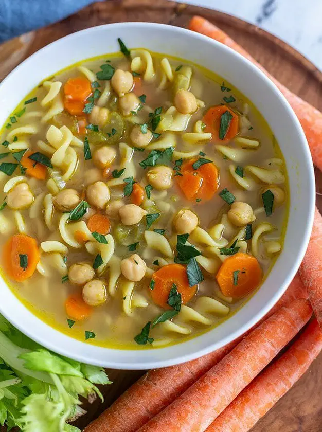 Crockpot Chickpea Noodle Soup