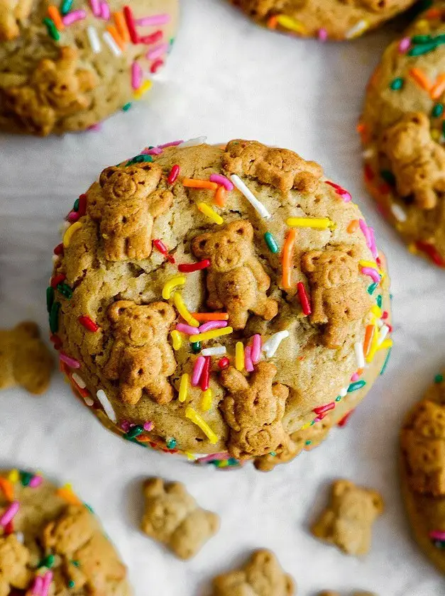 Teddy Graham Funfetti Stuffed Cookie Butter Cookies