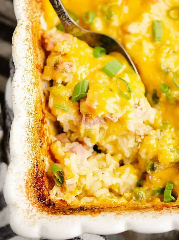 Cheesy Ham & Rice Casserole