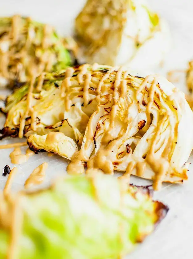 Grilled Cabbage with Tahini-Soy Drizzle