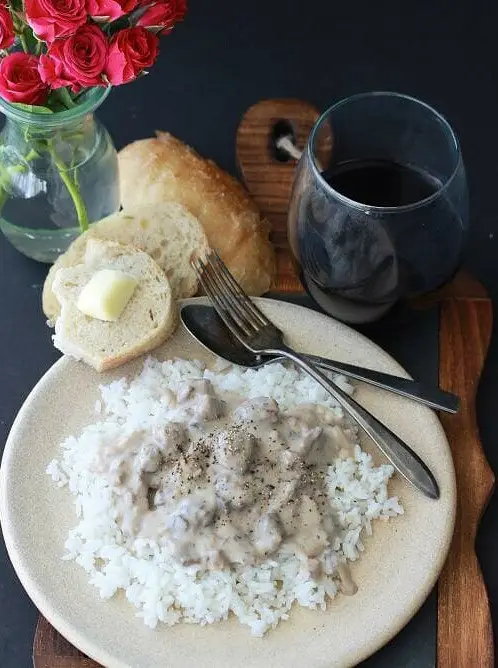 Elk Steak Stroganoff