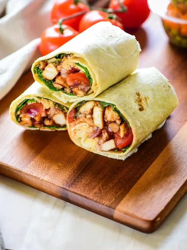 Simple BBQ Chicken Wrap