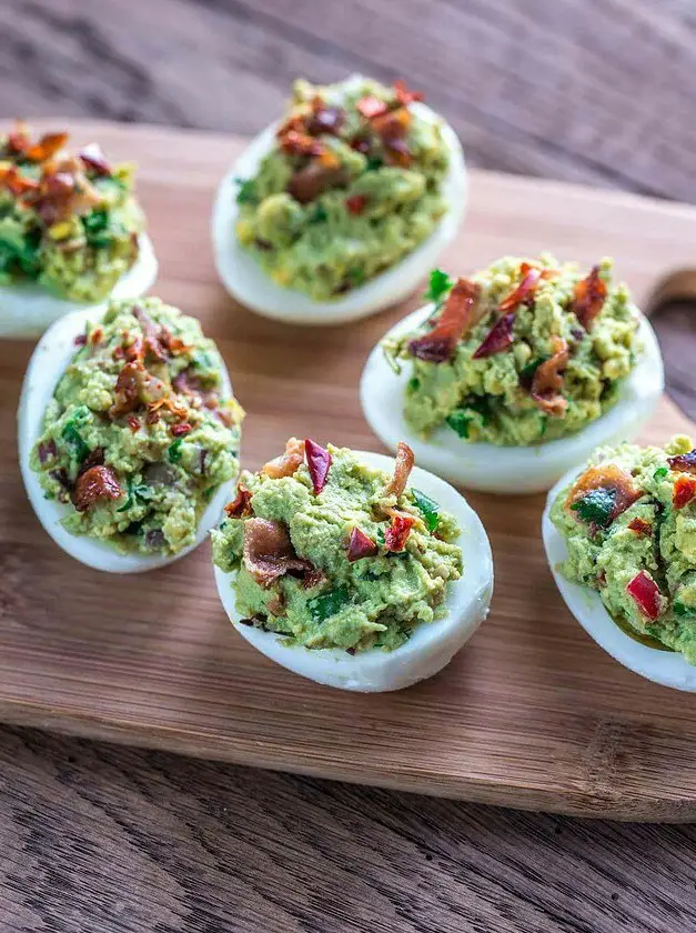 Bacon Guacamole Deviled Eggs