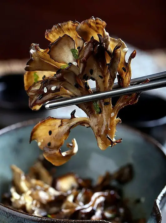 Roasted Maitake Mushrooms in Sesame-Miso Broth