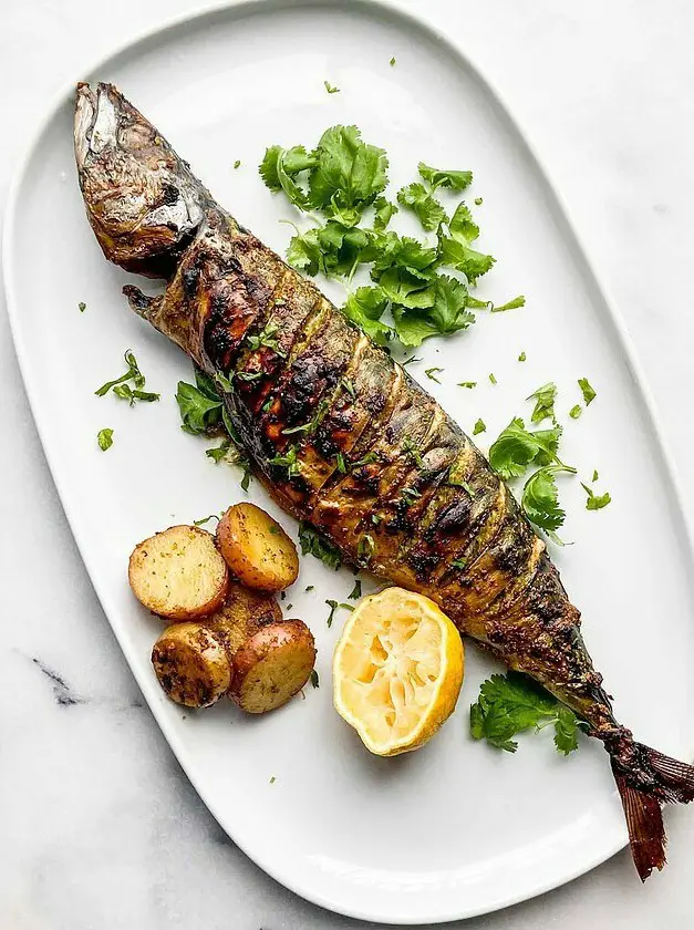 Oven Roasted Mackerel with Cilantro and Garlic