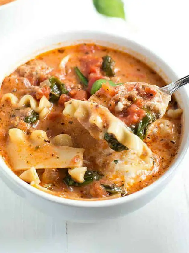 Spinach Lasagna Soup