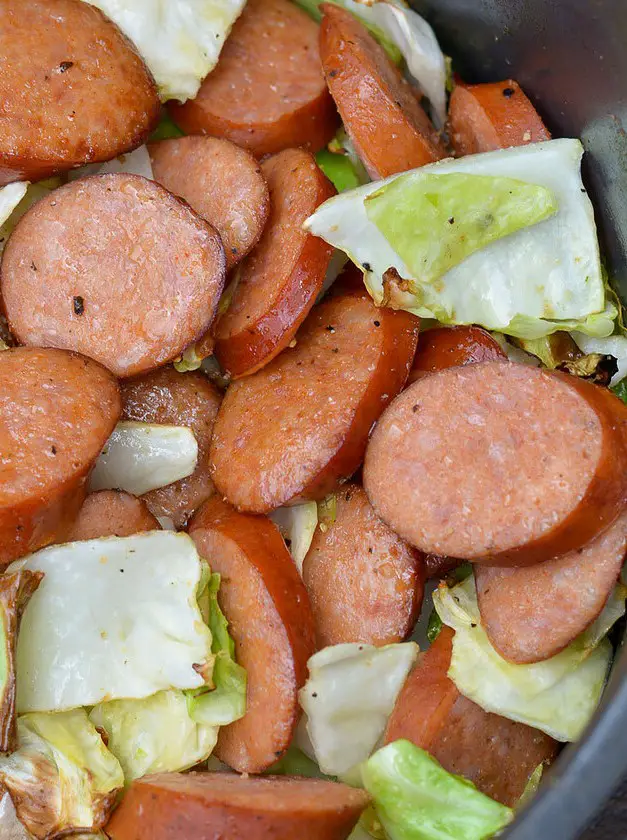 Air Fryer Cabbage and Sausage