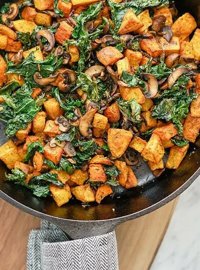 Potato, Mushroom and Kale Hash Skillet