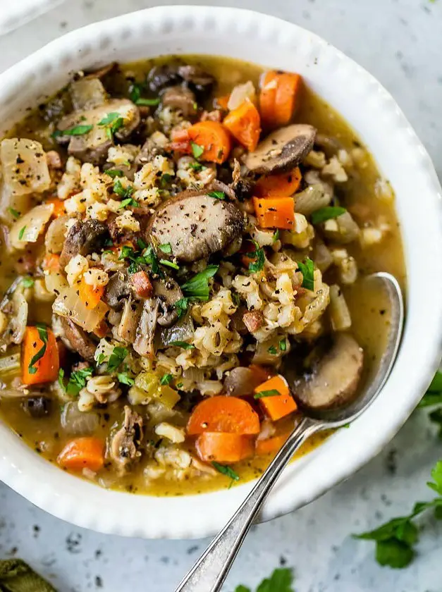 Wild Mushroom and Farro Soup