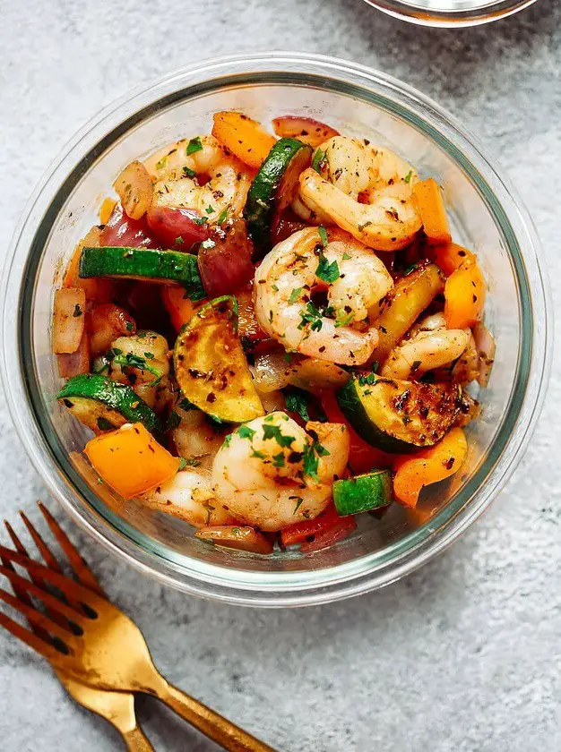 Garlic Shrimp and Veggies Meal Prep Bowls