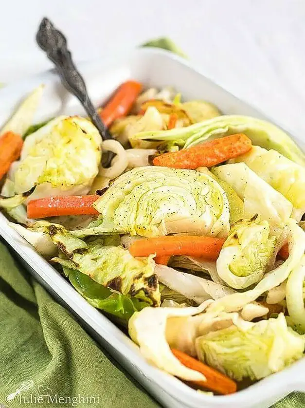 Roasted Cabbage and Carrots with Apple