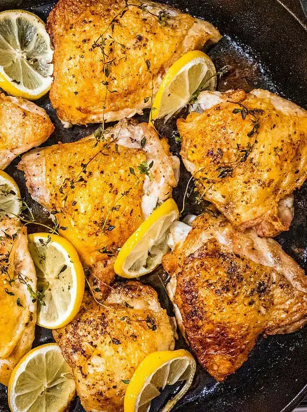 Baked Chicken Thighs with Lemon and Thyme