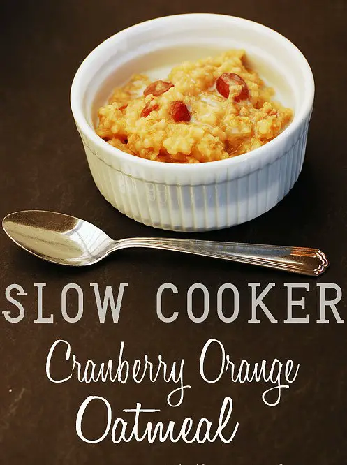 Slow Cooker Cranberry Orange Oatmeal