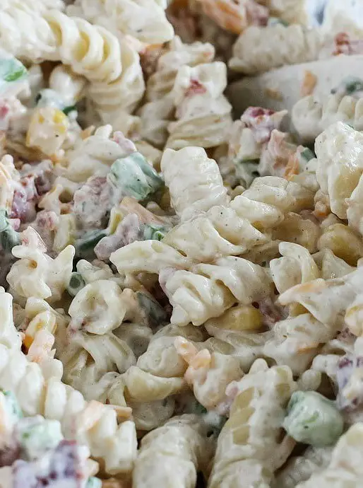 Cheddar Bacon Ranch Pasta Salad