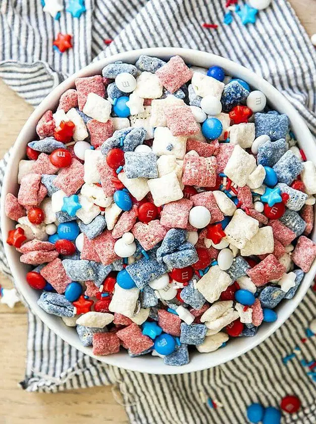 Red, White, and Blue Muddy Buddies