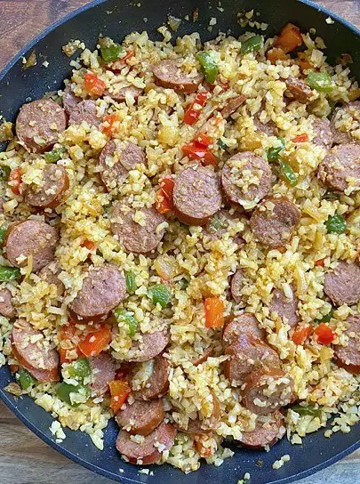 Cajun Sausage Cauliflower Rice