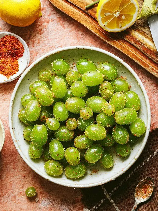 Frozen Tajin Grapes