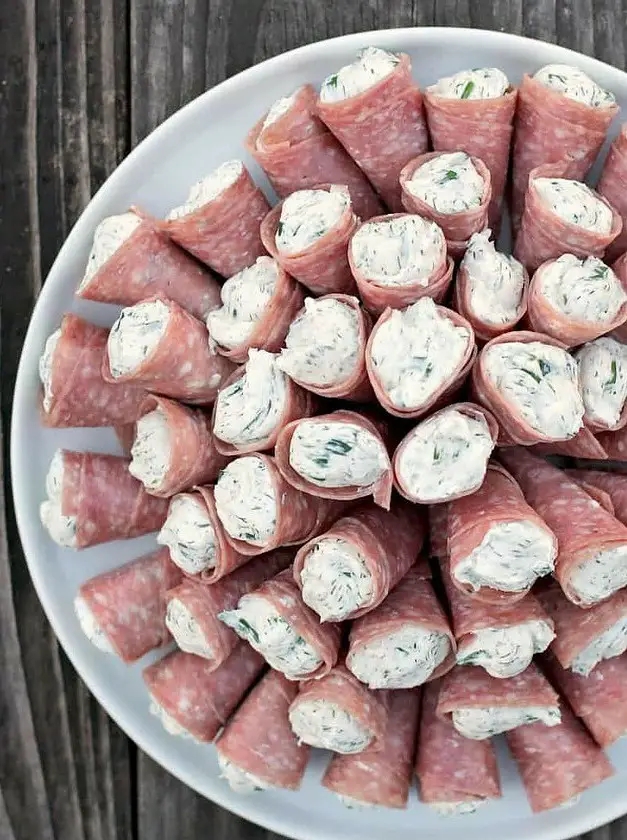 Cornucopia Salami Rollups with Cream Cheese