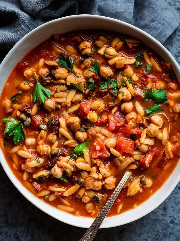 Instant Pot Chickpea Orzo Soup