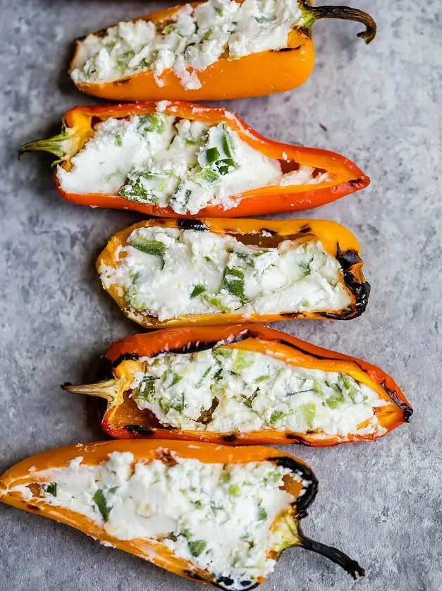 Jalapeño-Goat Cheese Grilled Stuffed Mini Peppers