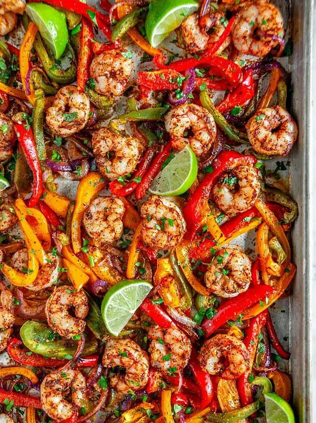 Sheet Pan Shrimp Fajitas