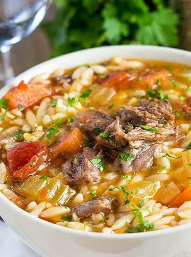 Slow Cooker Oxtail Orzo Soup