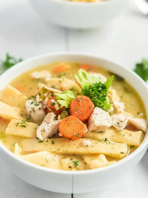 Homemade Chicken Noodle Soup with Egg Noodles