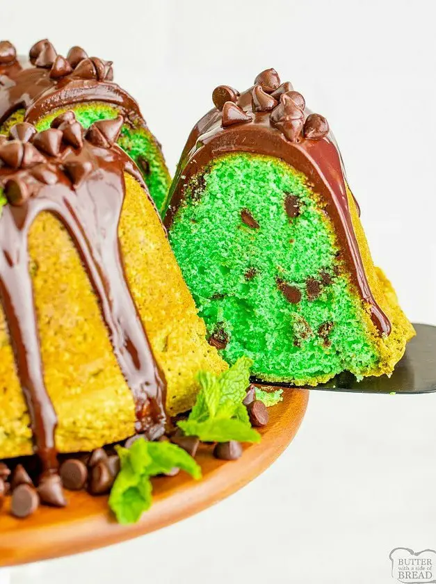 Mint Chocolate Chip Bundt Cake