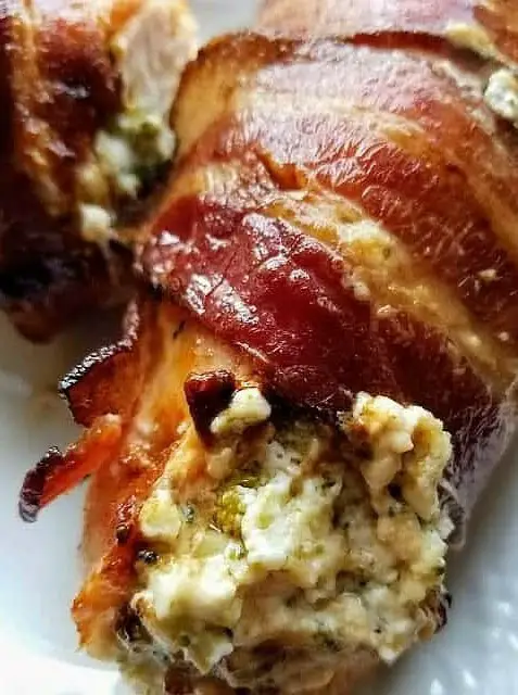 Keto Stuffed Bacon Wrapped Chicken