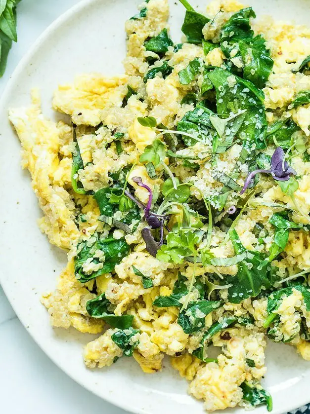 High Protein Healthy Egg Scramble with Quinoa