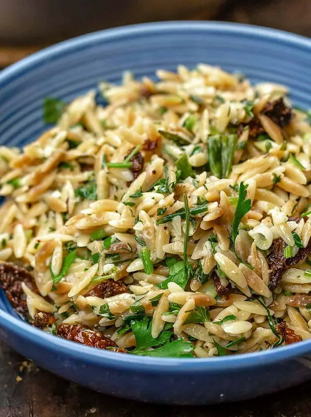 Mediterranean-Style Toasted Orzo