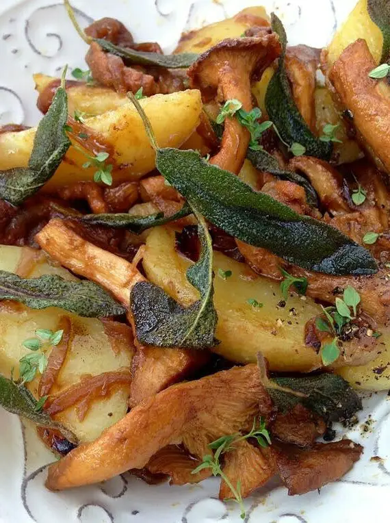 Chanterelle Mushrooms and Potatoes