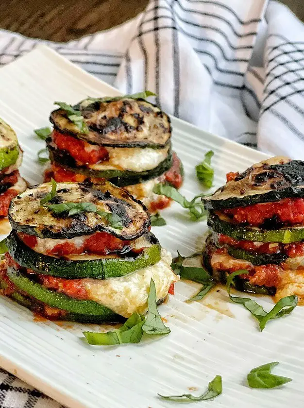 Cheesy Grilled Zucchini Stacks