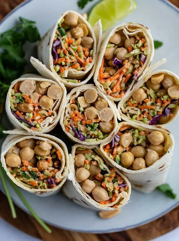 Peanut Chickpea Wraps