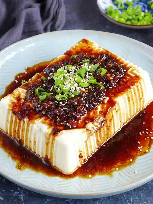 Silken Tofu with Scallions and Soy Dressing